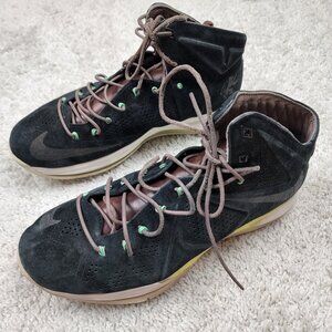 Nike LeBron 10 EXT QS Black Suede/Brown Leather/Mint Green - Size 10.5 USA clean